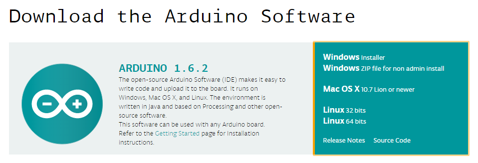 Téléchargement du logiciel arduino IDE